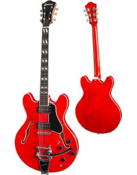 Eastman T486B-RD Thinline Red Electric Guitar w/Bigsby
