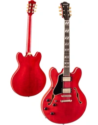 Eastman T59L/TV-RD Left-Handed 16" Deluxe Thinline Semi-Hollowbody Truetone Vintage Red Varnish