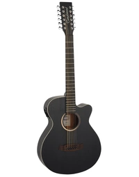 Tanglewood TB412-CE Blackbird 12-String Super Folk Acoustic Guitar w/ Pickup Smokestack Black Satin