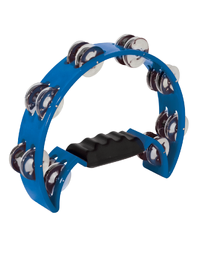 Mano ABS Handheld Tambourine 2 Rows of Nickel Jingles Blue