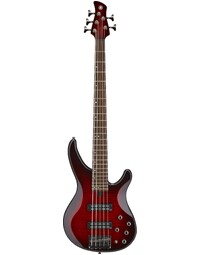 Yamaha TRBX605FM Flamed Maple Top 5-String Electric Bass Guitar Dark Red Burst