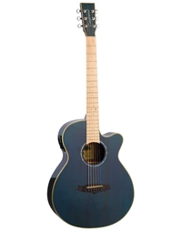 Tanglewood TWPRO4-CE-BLA Winterleaf Pro Blonde Solid Top Super Folk w/ Pickup Bondi Blue Gloss