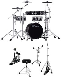 Roland VAD307SDW V-Drums Acoustic Design Electronic Drum Kit w/ DW 3000 Series Hardware
