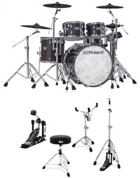 Roland VAD706GESDW V-Drums Acoustic Design Drum Kit Gloss Ebony w/ DW 3000 Series Hardware