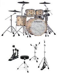 Roland VAD706GNSDW V-Drums Acoustic Design Drum Kit Gloss Natural w/ DW 3000 Series Hardware