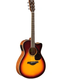 Yamaha FSX820C BS Solid Top Concert Acoustic Guitar w/ Pickup Brown Sunburst