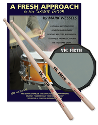 Vic Firth Education Pack - Fresh Approach Starter Pack (includes sticks, practice pad and book)
