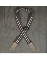 Colonial Leather Striped 50mm Webbing - Brown Strap