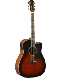 Yamaha A1M BS Solid Top Dreadnought Acoustic Guitar w/ Pickup Brown Sunburst