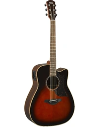 Yamaha A1R BS Solid Top Dreadnought Acoustic Guitar w/ Pickup Brown Sunburst