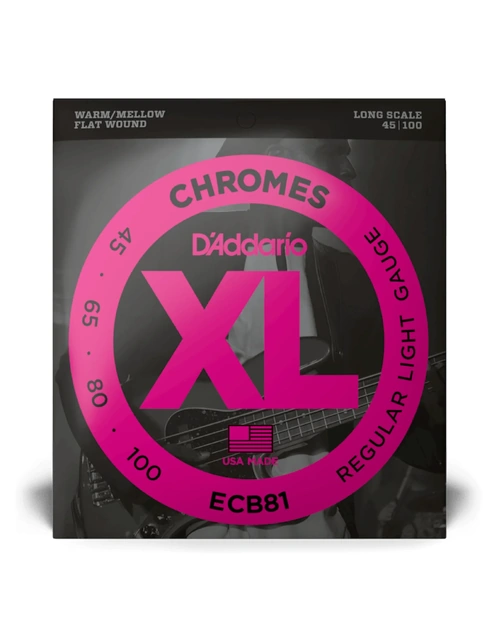 D'Addario ECB81 Chromes Bass Guitar Strings Light 45-100 Long Scale