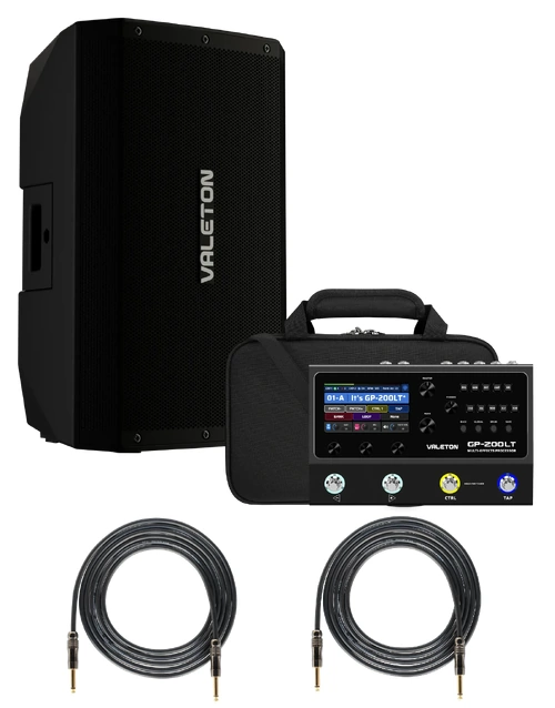 Valeton GP-200LT Guitar Multi-FX Processor Pedal & VFR-110 1300W FRFR 1x10" Active Speaker Bundle